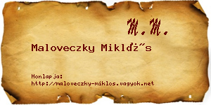 Maloveczky Miklós névjegykártya
